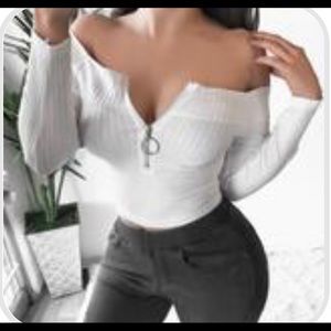 White off the shoulder shirt